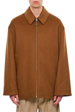 J.W.Anderson Kurtki, Mężczyzna, brązowy, S, Brązowy Wełniany Trenchcoat