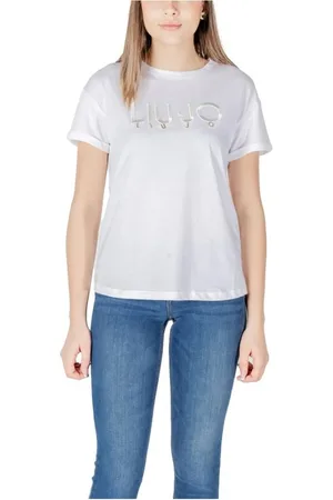 Liu Jo Koszulki, Kobieta, Biały, S, Stylowy T-shirt z bawełny z wyraźnymi detalami