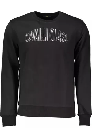 Roberto Cavalli Bluzy, Mężczyzna, Czarny, S, Bawełna, Czarny sweter z bawełny dla mężczyzn