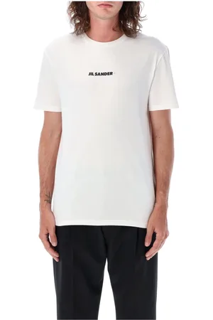 Jil Sander Koszulki, Mężczyzna, Biały, XL, Biała Koszulka z Logo Aw 24 Styl