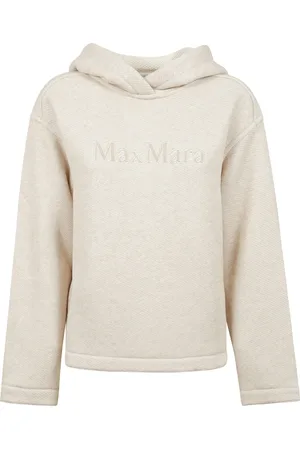 Max Mara Bluzy, Kobieta, Beżowy, XL, Bawełna, Bluza z kapturem z bawełny