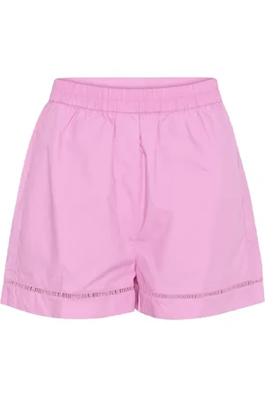 INWEAR Szorty, Kobieta, Różowy, 2XS, Bawełna, Szorty Cyclamen z Haftowanymi Szczegółami