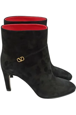 VALENTINO GARAVANI Buty, Kobieta, Czarny, 37 EU, Len, Stylowe Tronchetto Buty dla Kobiet