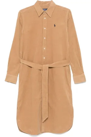 Ralph Lauren Sukienki, Kobieta, Beżowy, L, Bawełna, Sukienka koszulowa