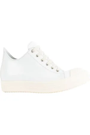 Rick Owens Buty, Mężczyzna, Biały, 40 EU, Białe Niskie Skórzane Sneakersy
