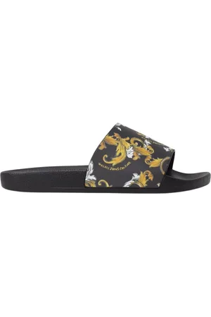 VERSACE Buty, Mężczyzna, Wielobarwność, 40 EU, Złote sandały z barokowym wzorem