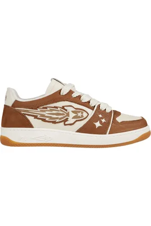 ENTERPRISE JAPAN Buty, Mężczyzna, brązowy, 46 EU, Eleganckie trampki z haftowanym logo dla mężczyzn
