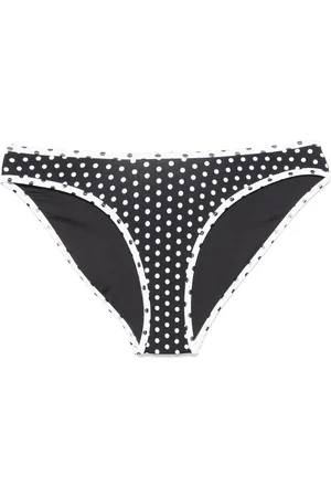 Frankies Bikinis Stroje kąpielowe, Kobieta, Czarny, S, Plażowa Moda w Groszki z Kontrastującym Wykończeniem