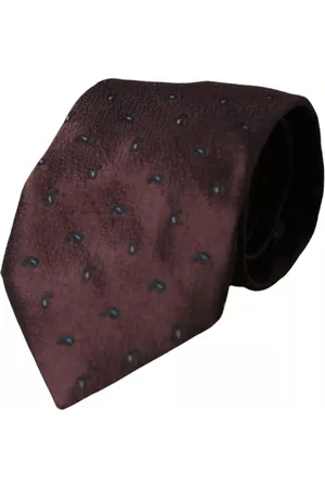 Dolce & Gabbana Akcesoria, unisex, brązowy, ONE SIZE, Bordeaux Fantasy Jedwabny Krawat Męski