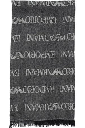 Emporio Armani Akcesoria, Mężczyzna, Szary, ONE SIZE, Szary Szalik z Logo dla Mężczyzn