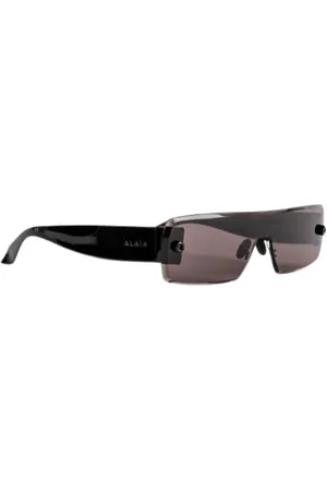 Alaïa Akcesoria, unisex, Czarny, ONE SIZE, Prostokątne Metalowe Okulary przeciwsłoneczne