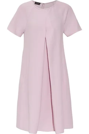 Emporio Armani Sukienki, Kobieta, Różowy, M, Różowa Sukienka z Krótkimi Rękawami