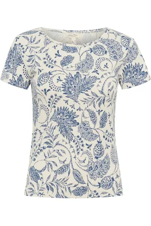 Part Two Koszulki, Kobieta, Niebieski, XS, T-shirt w paski Oceana Paisley Print
