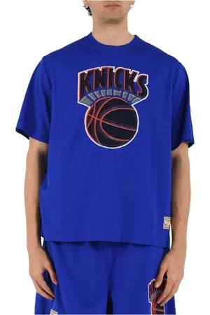 Purple Brand Koszulki, Mężczyzna, Niebieski, XL, NY Knicks Koszulka z siateczki haftem