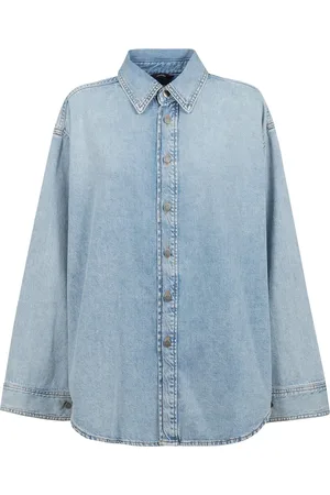 haikure Bluzki, Kobieta, Niebieski, M, Denim, Oversize denimowa koszula Ofelia