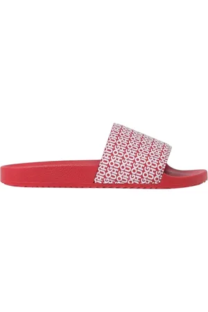 HUGO BOSS Buty, Mężczyzna, Czerwony, 40 EU, Czerwone Logo Print Sandały
