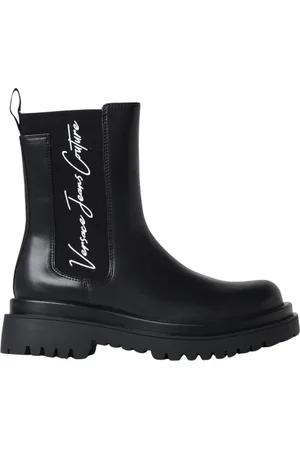VERSACE Buty, Kobieta, Czarny, 40 EU, Czarne Chelsea Botki Side Logo