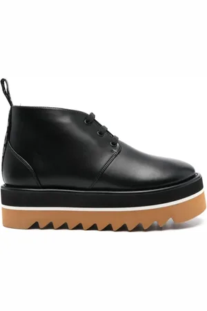 Stella McCartney Buty, Kobieta, Czarny, 39 EU, Czarne Sneakersy z Sztucznej Skóry na Sznurowadła