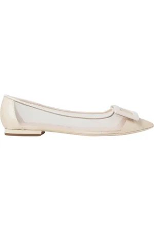 Roger Vivier Buty, Kobieta, Beżowy, 36 1/2 EU, Mesh Ballerina Flats Eleganckie Buty