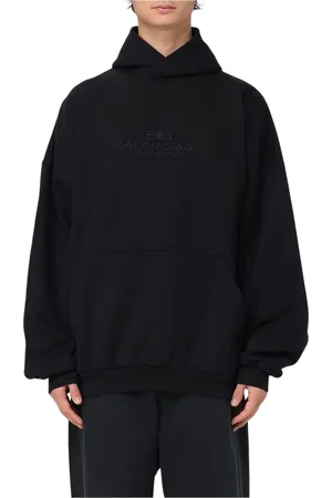 Balenciaga Bluzy, Mężczyzna, Czarny, S, Len, Bluza z nadrukiem logo