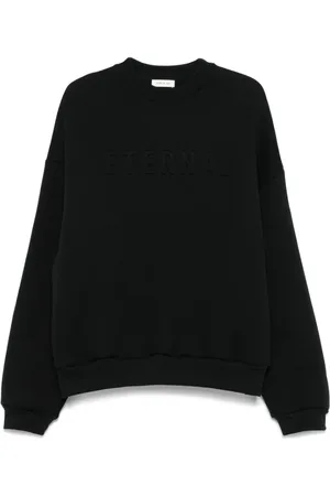 FEAR OF GOD Bluzy, Mężczyzna, Czarny, S, Czarny Sweter z Okrągłym Dekoltem Długie Rękawy