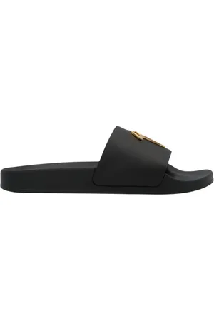 Giuseppe Zanotti Buty, Mężczyzna, Czarny, 40 EU, Czarna skórzana sandałowa casual