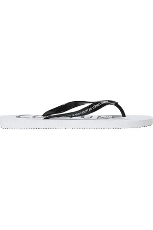 VERSACE Buty, Mężczyzna, Biały, 44 EU, Luksusowe Białe Klapki Sandały