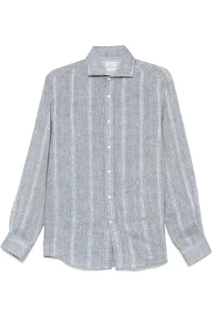 Brunello Cucinelli Koszule, Mężczyzna, Niebieski, S, Indigo Button-Up Koszula