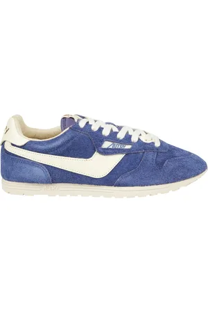 Autry Buty, Mężczyzna, Niebieski, 44 EU, Zamsz, Sneakersy z gładkiej skóry i zamszu z wyściełanym językiem