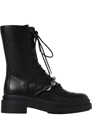 Jimmy Choo Buty, Kobieta, Czarny, 37 1/2 EU, Czarne Botki z Łańcuchem