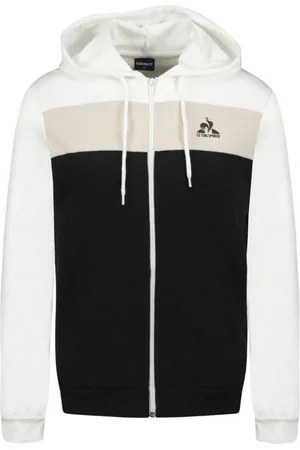 Le Coq Sportif Bluzy, Mężczyzna, Czarny, L, Bluza z kapturem i zamkiem, stylowa odzież sportowa