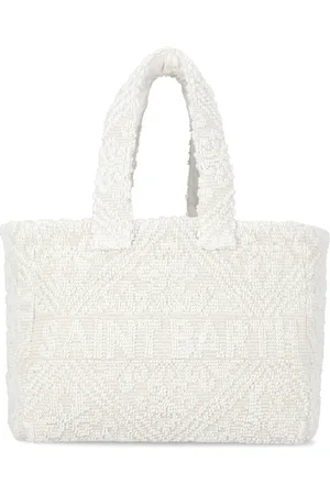 MC2 SAINT BARTH Torebki, Kobieta, Beżowy, ONE SIZE, Ivory Bawełniana Torba z Logo