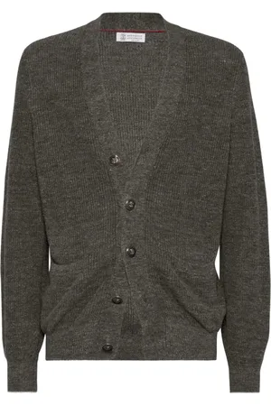 Brunello Cucinelli Swetry, Mężczyzna, Szary, 2XL, Szara Sweter z guzikami