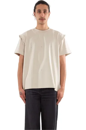 HELIOT EMIL Koszulki, Mężczyzna, Beżowy, L, Minimalist Logo Tee