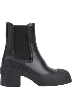 Marni Buty, Kobieta, Czarny, 39 EU, Czarne Skórzane Buty na Bloku
