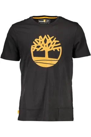 Timberland Koszulki, Mężczyzna, Czarny, L, T-shirt z nadrukiem logo i okrągłym dekoltem z bawełny