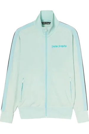 Palm Angels Bluzy, Mężczyzna, Zielony, M, Zielona Kurtka Track z Poliamidu