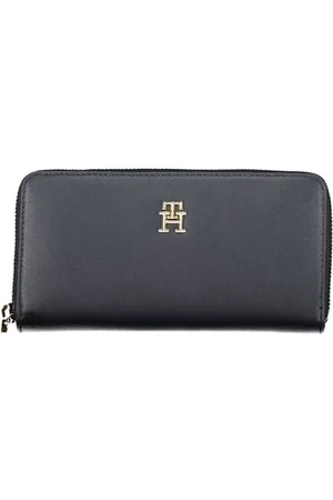 Tommy Hilfiger Akcesoria, Kobieta, Niebieski, ONE SIZE, Poliester, Niebieska Portfel Organizator z Zamkiem