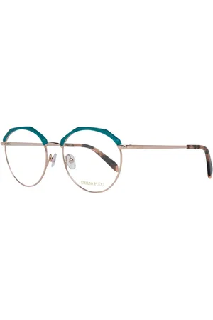 Emilio Pucci Akcesoria, Kobieta, Niebieski, ONE SIZE, Turkusowe Okulary Optyczne Dla Kobiet Metal Pełna oprawka