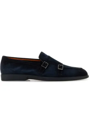 santoni Buty, Mężczyzna, Niebieski, 40 1/2 EU, Zamsz, Midnight Suede Pura Mokasyny