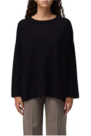 Allude Swetry, Kobieta, Czarny, L, Kaszmir, Czarny Sweter z Kaszmiru