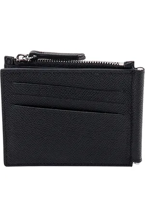 Maison Margiela Akcesoria, Mężczyzna, Czarny, ONE SIZE, Skóra, Skórzany portfel z ikonicznymi przeszyciami