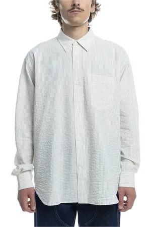 Norse projects Koszule, Mężczyzna, Beżowy, L, Oversized Koszula W Paski
