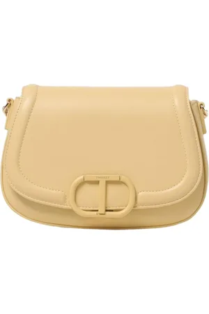 Twin-Set Torebki, Kobieta, Żółty, ONE SIZE, Koralowa Skórzana Torebka Clutch