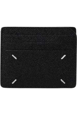 Maison Margiela Akcesoria, Mężczyzna, Czarny, ONE SIZE, Minimalistyczny Portfel na Karty z Skóry