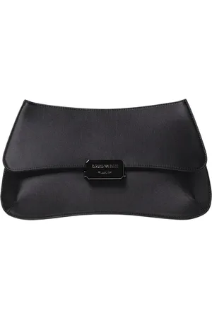 Emporio Armani Torebki, Kobieta, Czarny, ONE SIZE, Czarna Jedwabna Kopertówka Mini