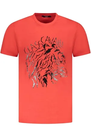 Roberto Cavalli Koszulki, Mężczyzna, Czerwony, M, Czerwony T-shirt z Grafiką dla Mężczyzn