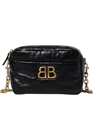 Balenciaga Torebki, Kobieta, Czarny, ONE SIZE, Len, Pikowana Skórzana Portmonetka na Łańcuszku