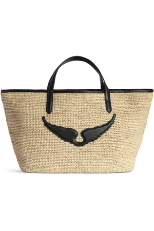 Zadig & Voltaire Torebki, Kobieta, Beżowy, ONE SIZE, Rafia Wings Basket Torba