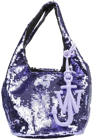 J.W.Anderson Torebki, Kobieta, Fioletowy, ONE SIZE, Paillet Shopper Torba na ramię z Ukrytym Zapięciem Magnetycznym